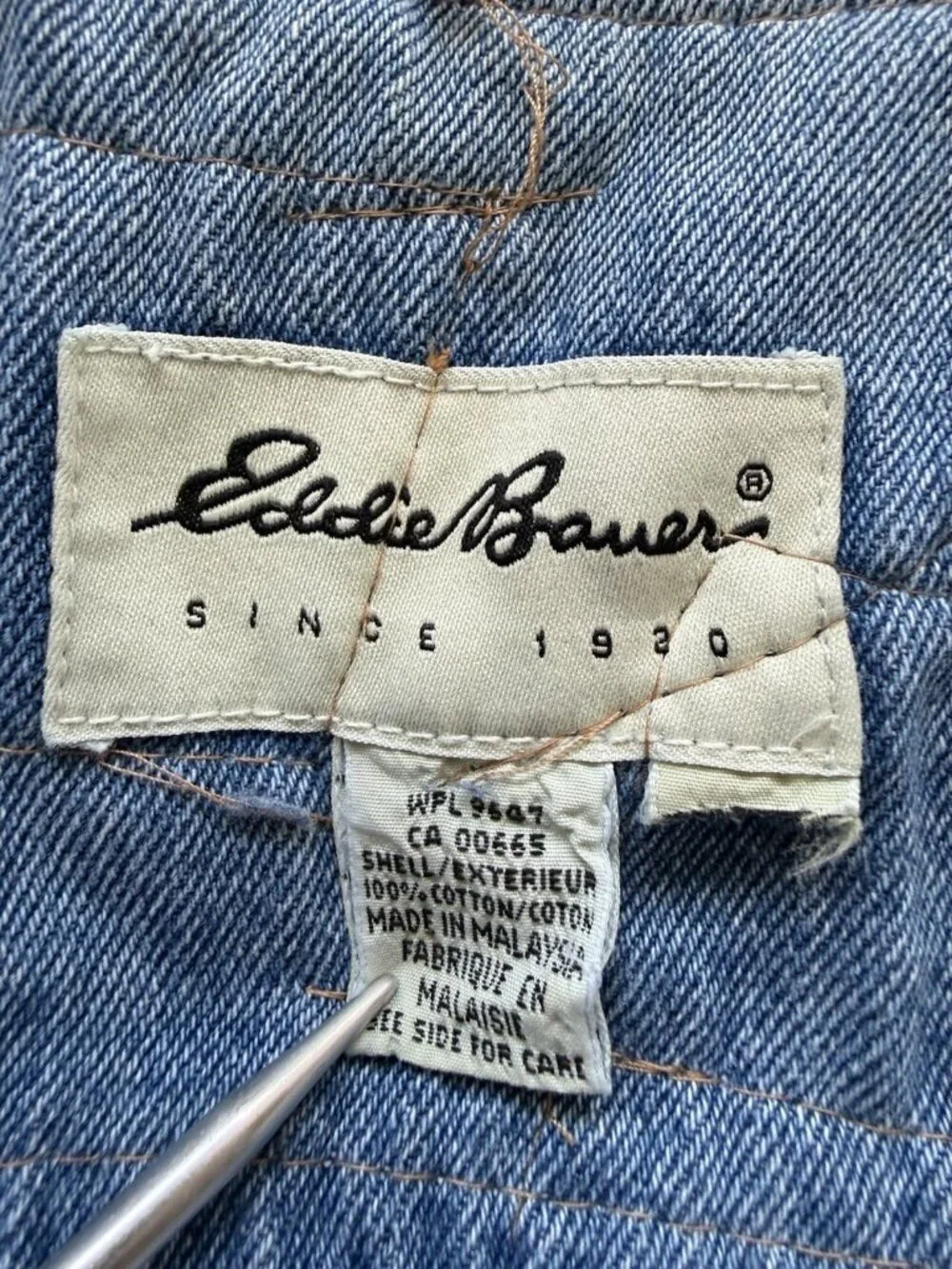 Vtg Reworked Denim Jacket Unique Upcycled Streetwear Jean Blue 90s y2k Sz M/L